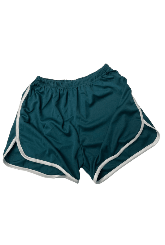 Dark Green Athletic Striped Shorts