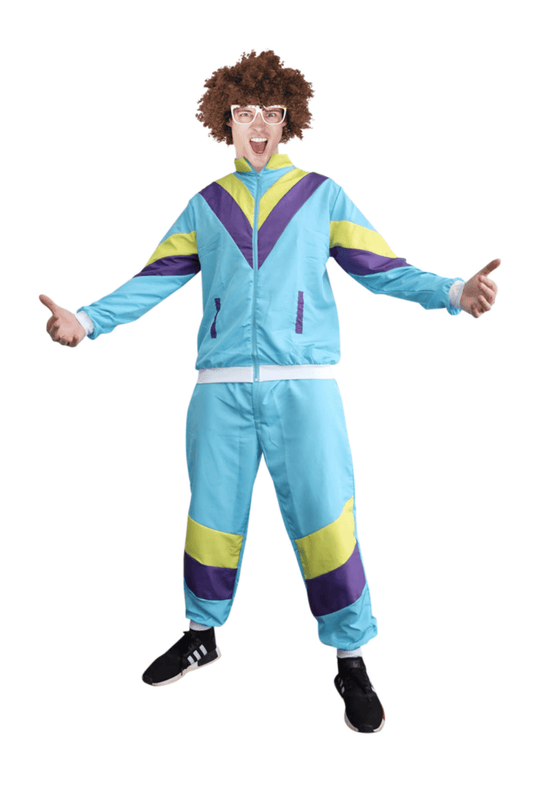 Men's Blue 80's Work Out Shell Suit