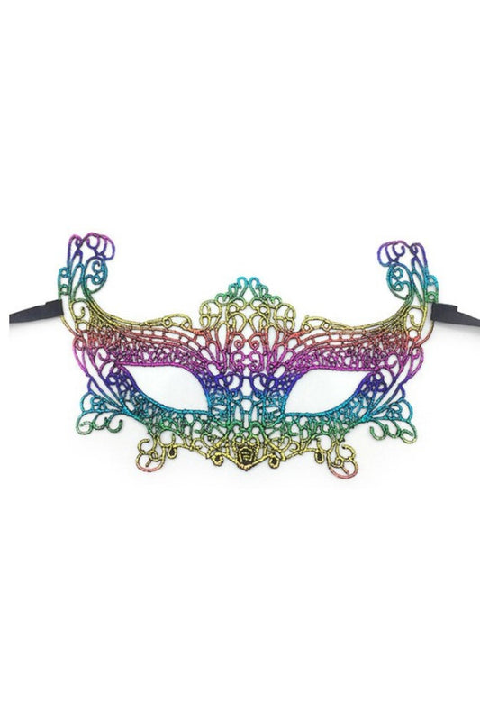 Large Metallic Rainbow Masquerade Mask