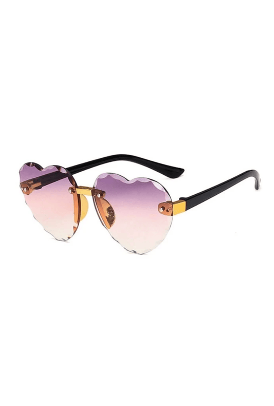 Gradient Purple to Clear Heart Glasses