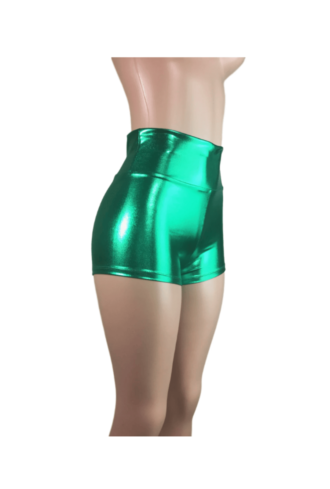 Metallic High Waisted Irish Green Booty Shorts