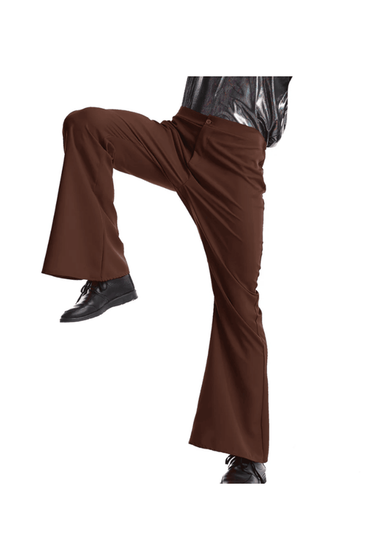 Mens Brown Disco Flare Pants