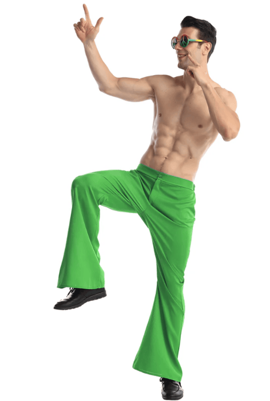 Men's Green Disco Flare Pants