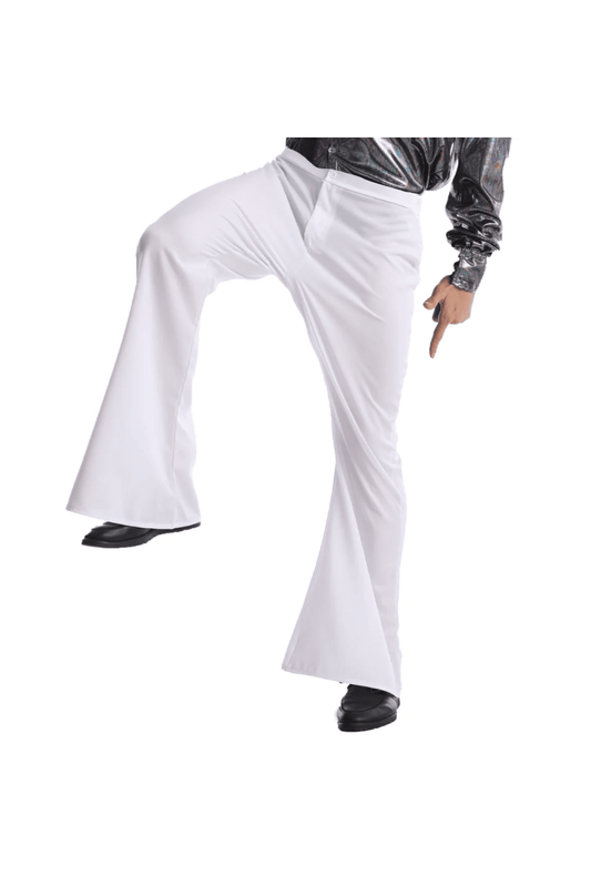 Men's White Disco Flare Pants