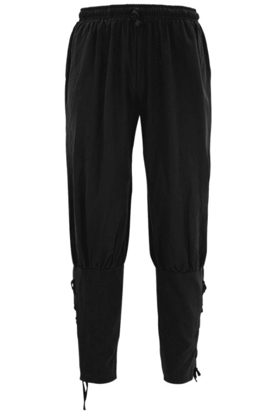Mens Black Lace-up Leg Pants
