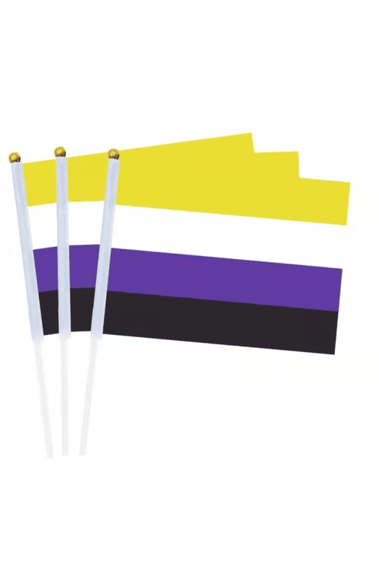Mini Hand-Held Non-Binary Pride Flag