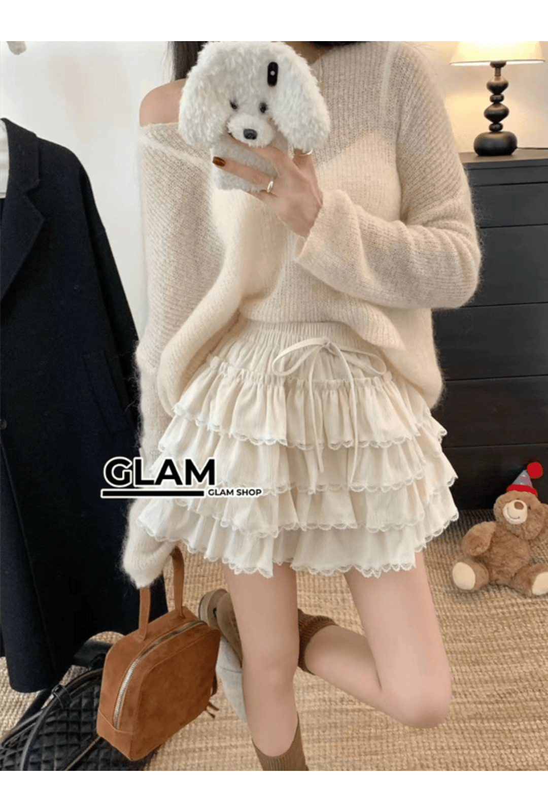 White Frill Tiered Skirt