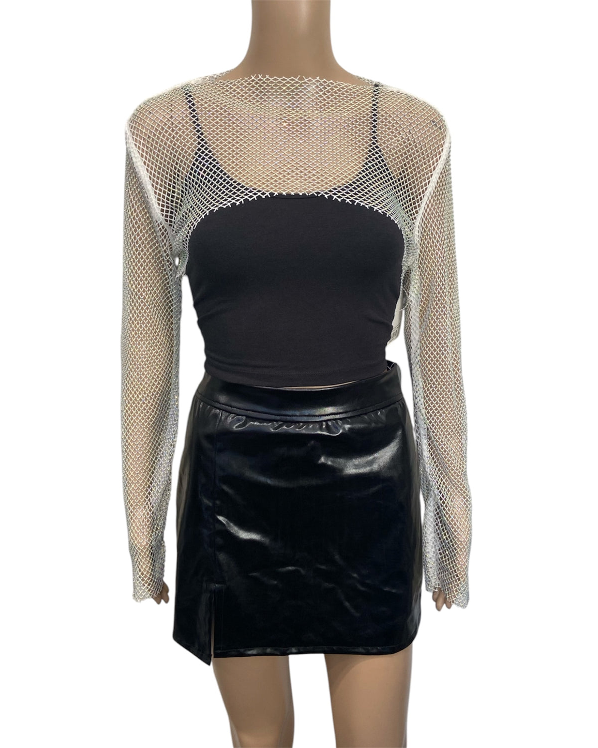 White Crystal Ultra-Cropped Shrug Top
