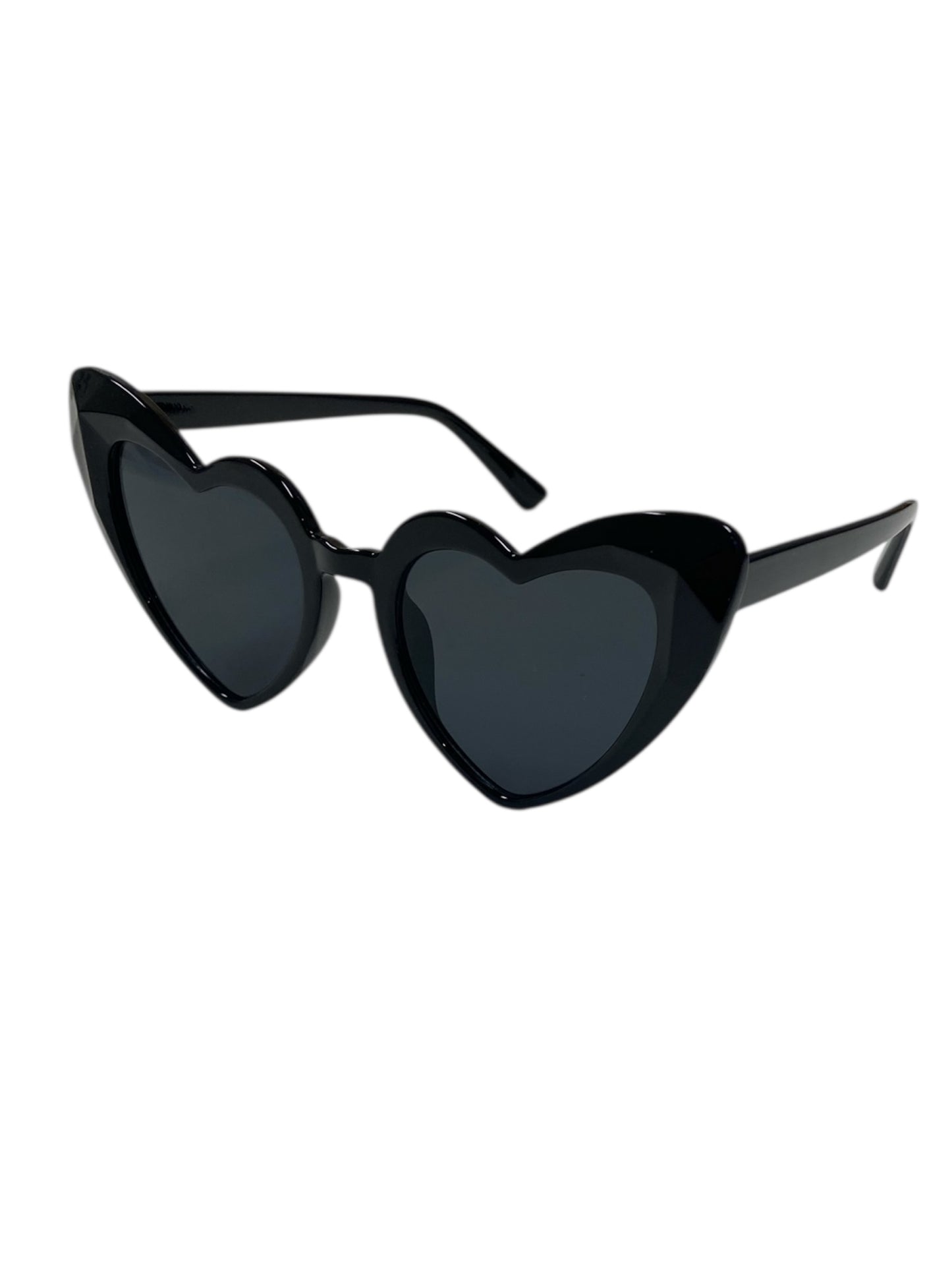 Black Bevel Heart Fashion Glasses