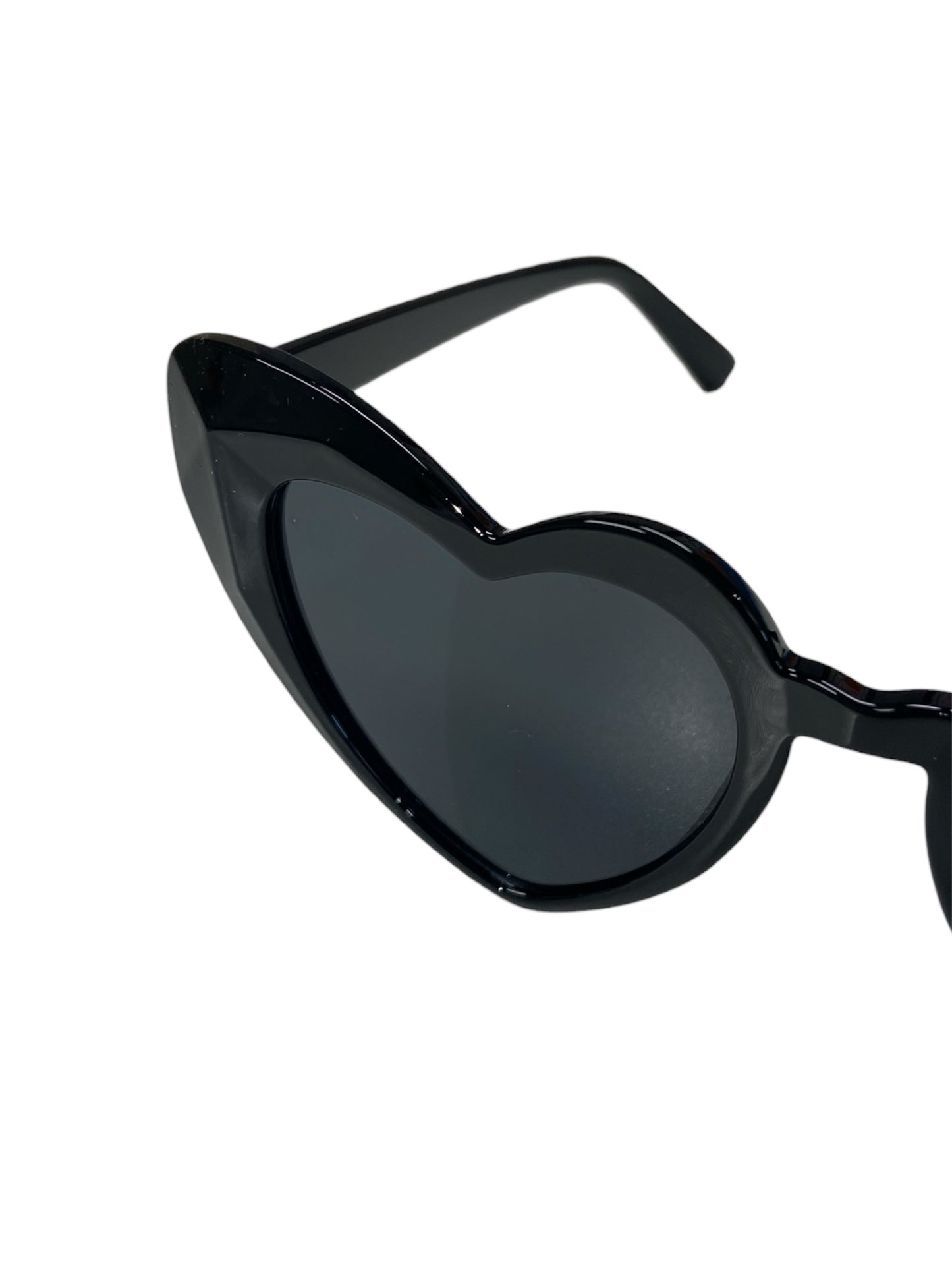 Black Bevel Heart Fashion Glasses