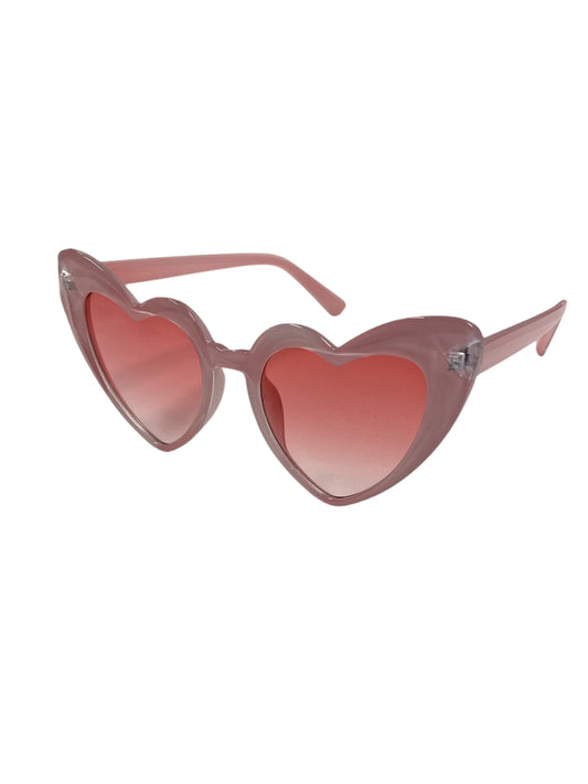 Soft Pink Bevel Heart Fashion Glasses