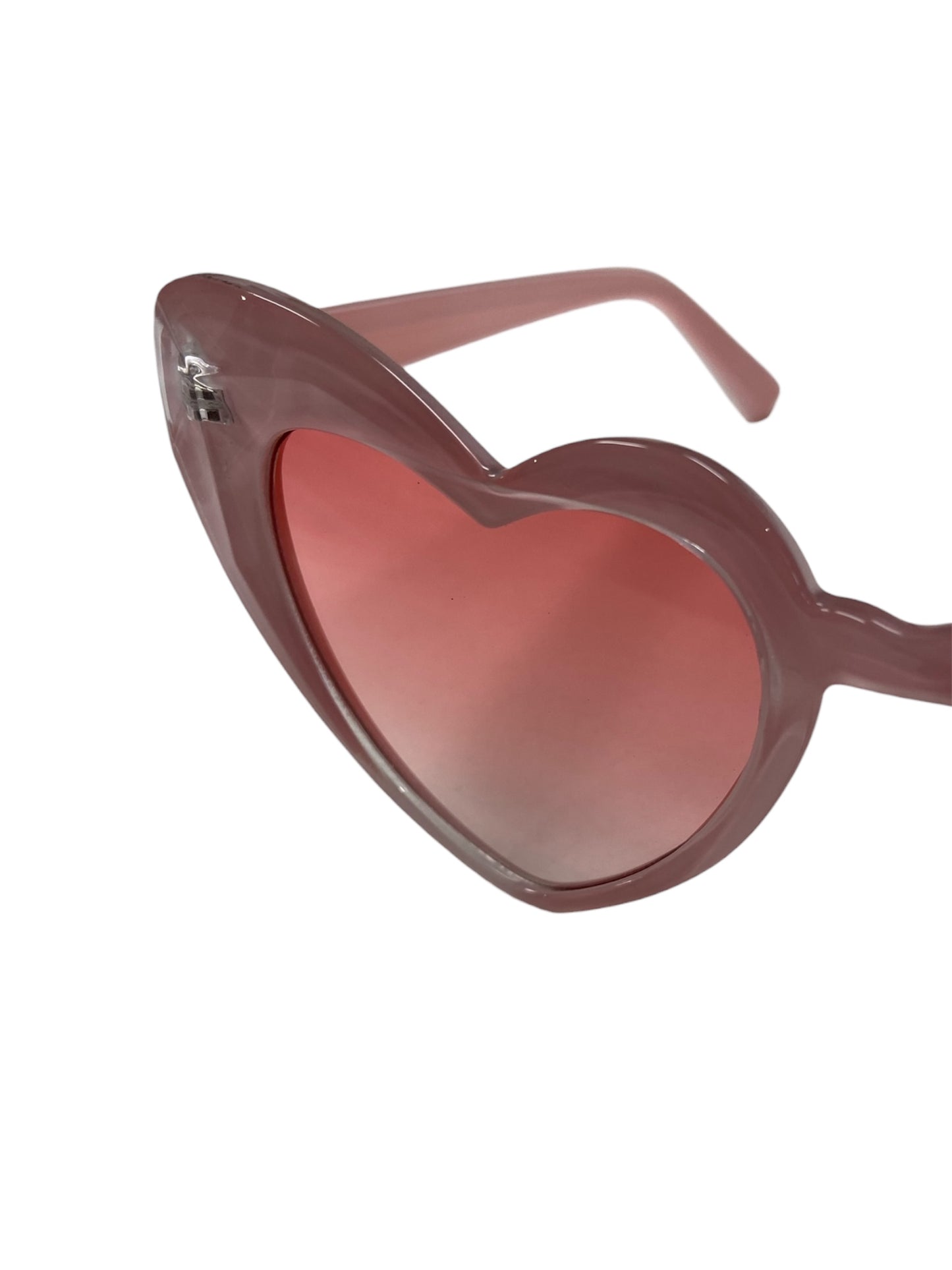 Soft Pink Bevel Heart Fashion Glasses