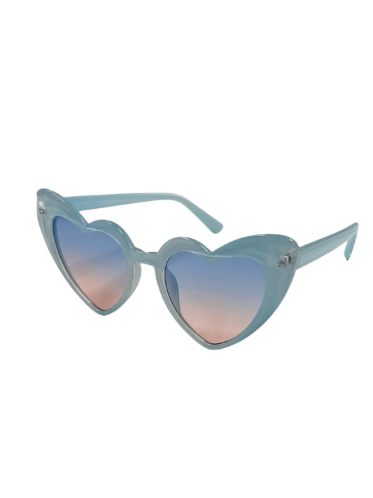 Baby Blue Ombre Bevel Heart Fashion Glasses