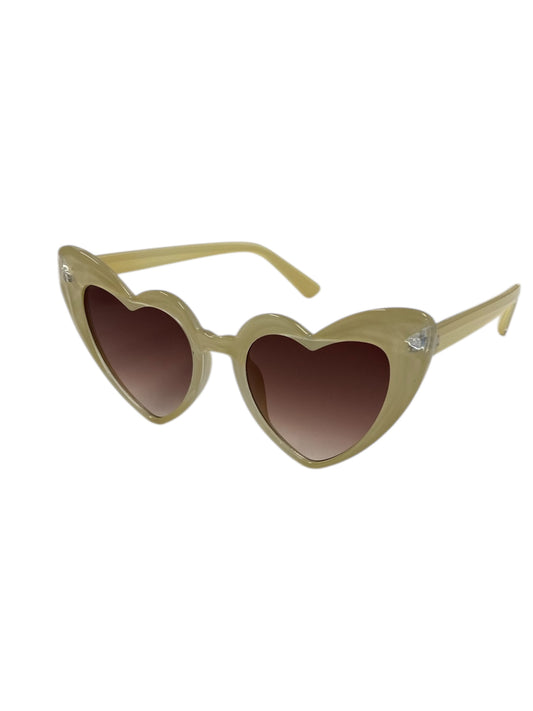 Pastel Yellow Ombre Bevel Heart Fashion Glasses