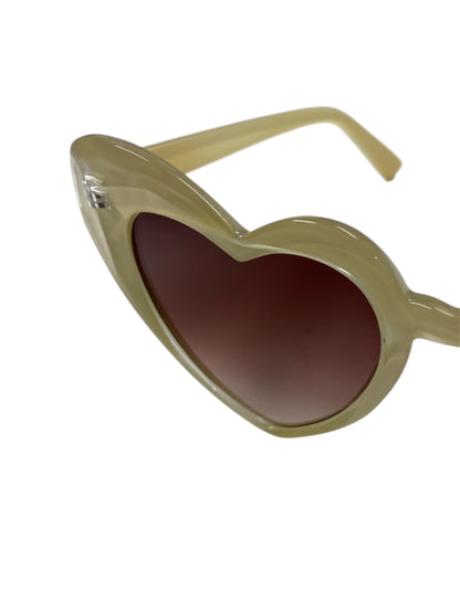 Pastel Yellow Ombre Bevel Heart Fashion Glasses