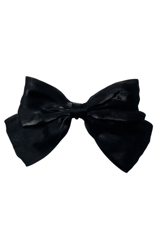 Large Black Satin Coquette Bow