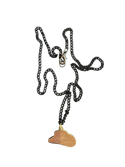 Black Cowboy Hat Necklace