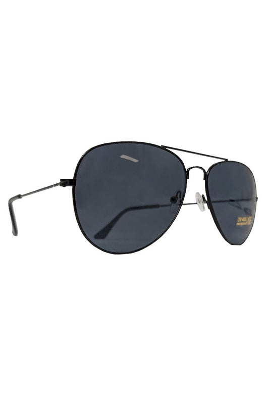 Black Frame Aviator Sunglasses