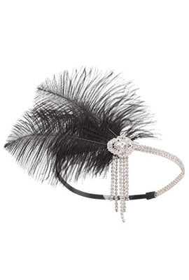 Black Feather Tassel Headband