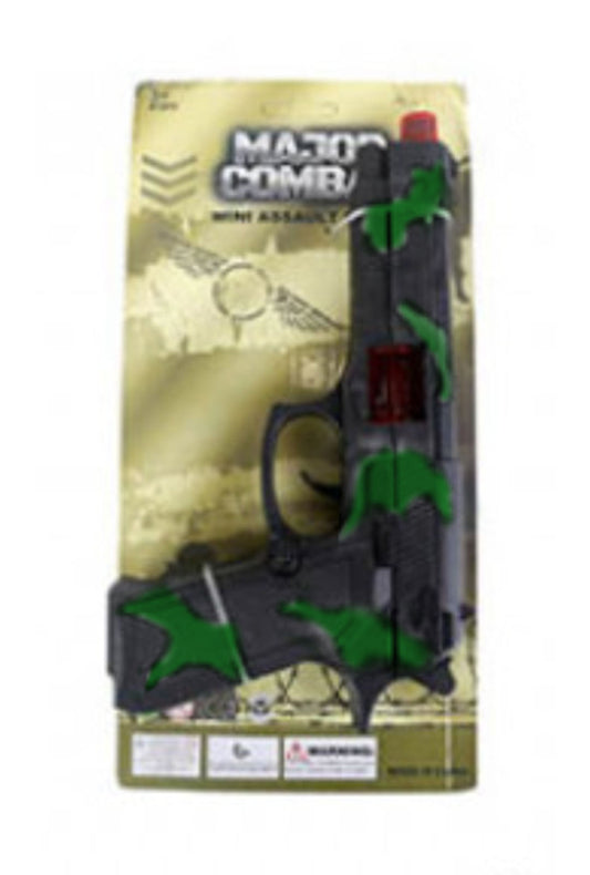 Plastic Black & Green Assault Prop Gun with Sound