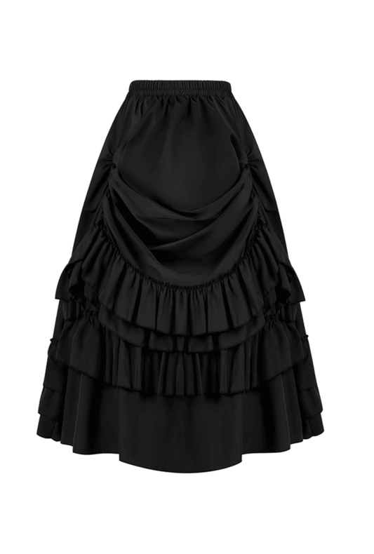 Black Ruffled Renaissance Skirt