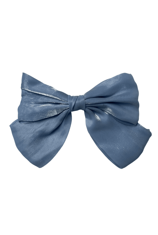 Large Blue Satin Coquette Bow