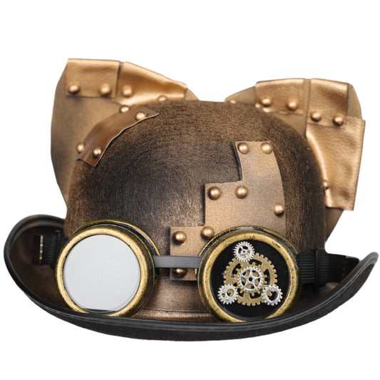Steampunk Gold Cat Bowler Hat (EE)