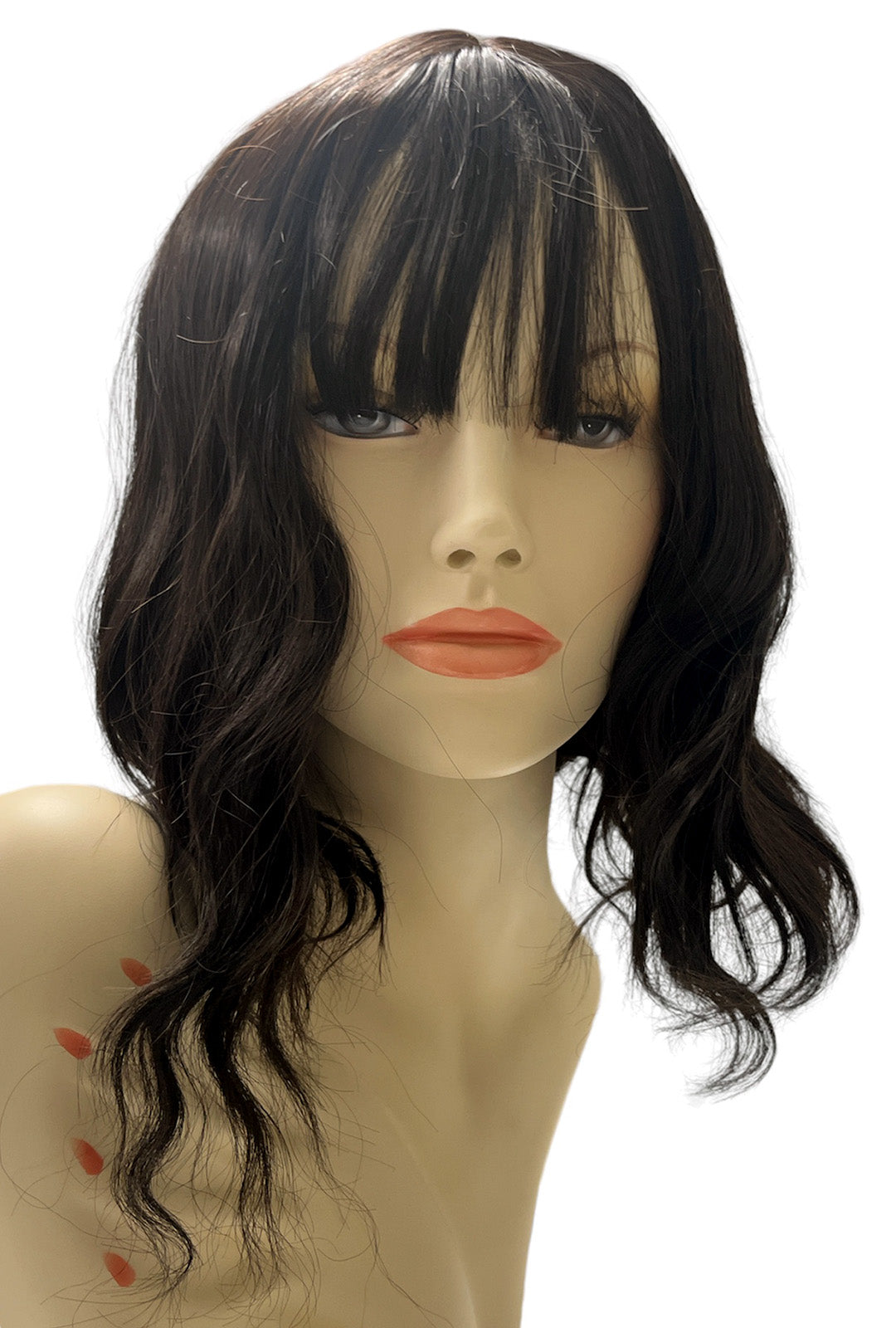 Deluxe Shoulder Length Loose Wave Darkest Brown Wig