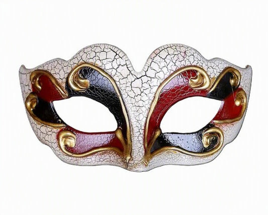Venetian Black & Burgundy Masquerade Mask