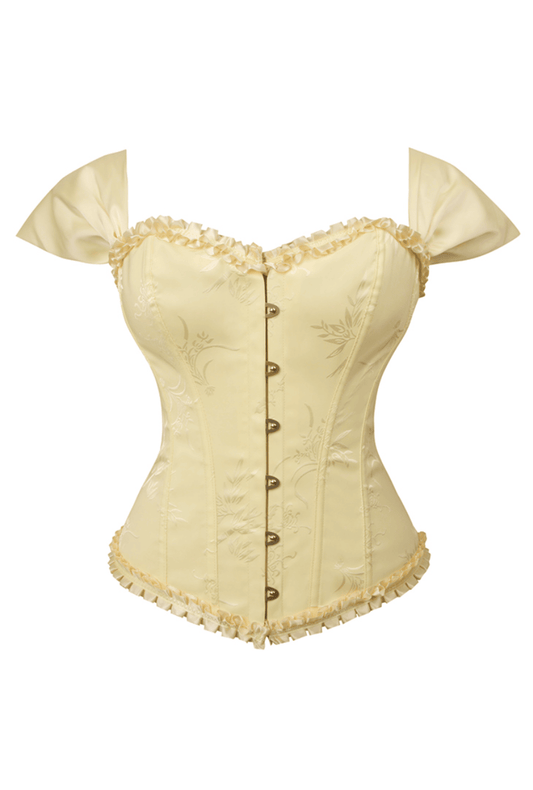 Butter Yellow Overbust Corset With Shoulder Straps