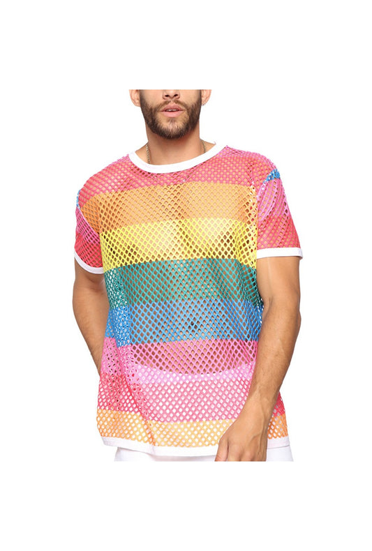 Rainbow Mesh Net T-Shirt