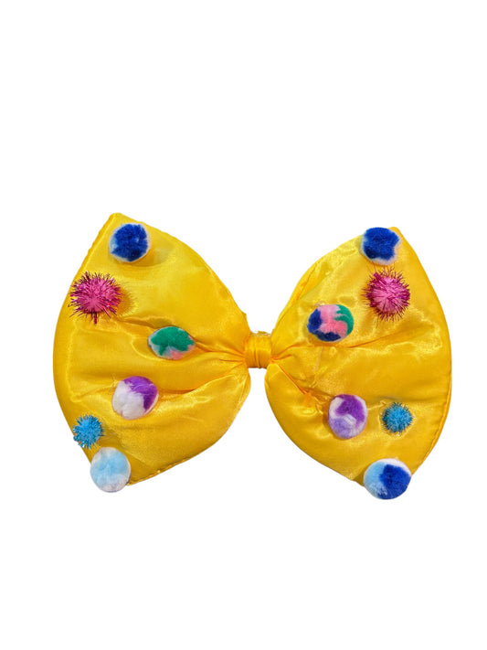 Jumbo Pom Pom Clown Bow
