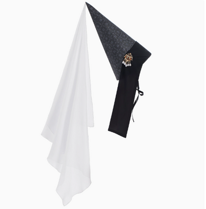 Black Medieval Hennin Hat With Veil
