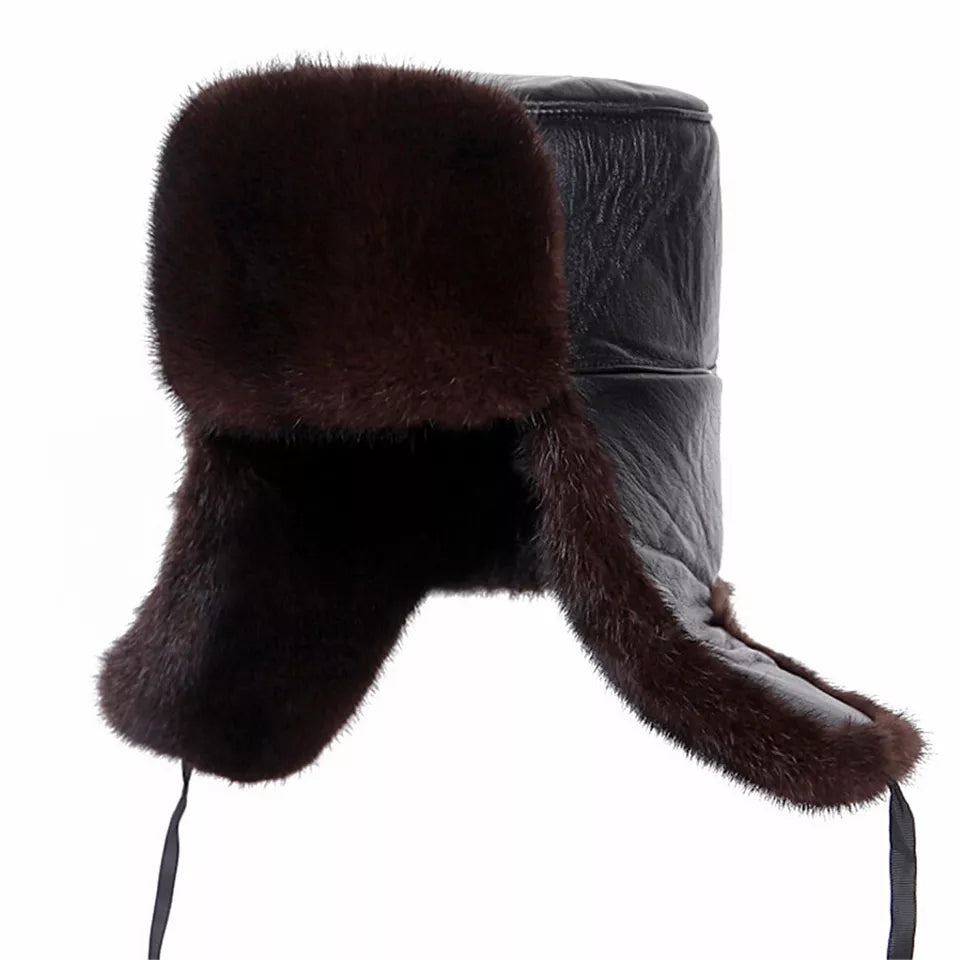 Dark Brown Faux Fur Trapper Hat