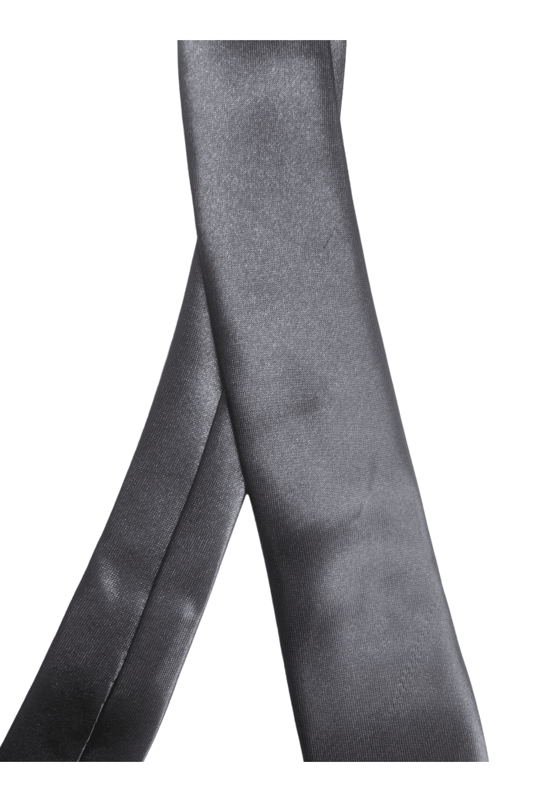 Dark Grey Grey Satin Skinny Neck Tie