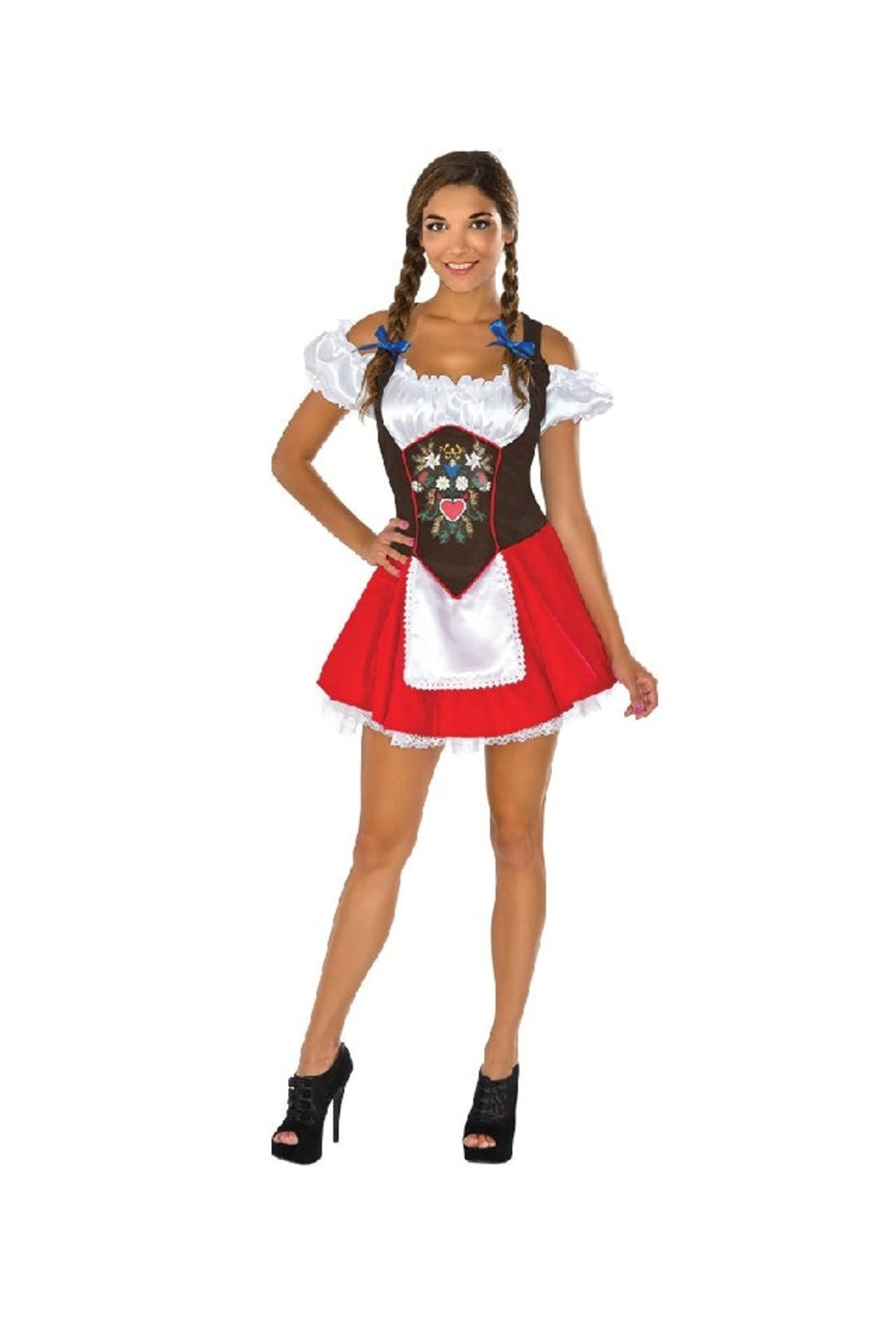 Ladies Red and Brown Oktoberfest Costume OCW4