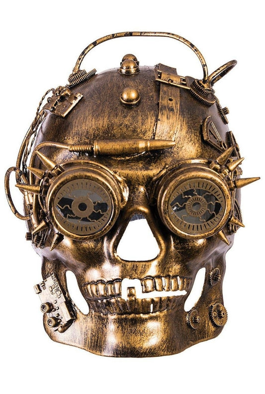 Gold Steampunk Full Face Skull Mask