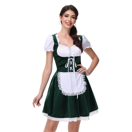 Green Velour Oktoberfest Beer Maid OCW56