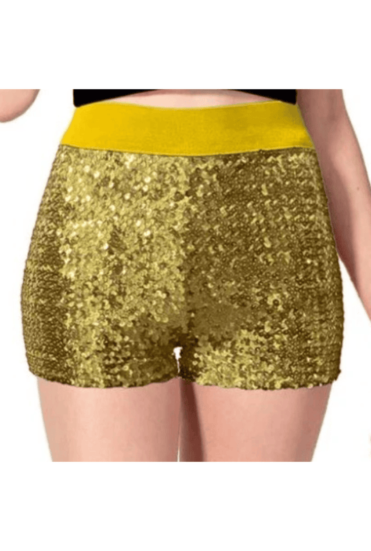 High Waisted Gold Sequin Shorts