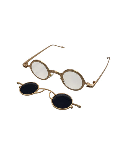 Gold Steampunk Glasses with Removable Lens