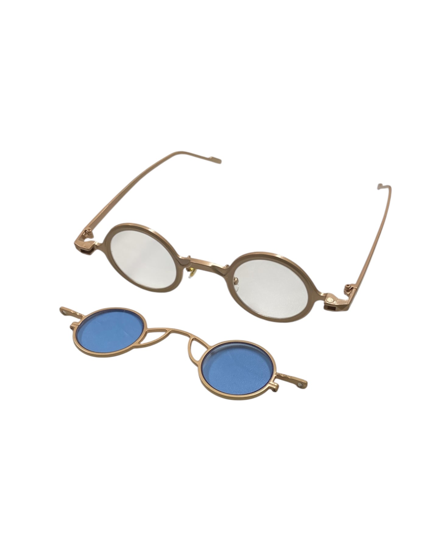 Blue Steampunk Glasses with Removable Lens