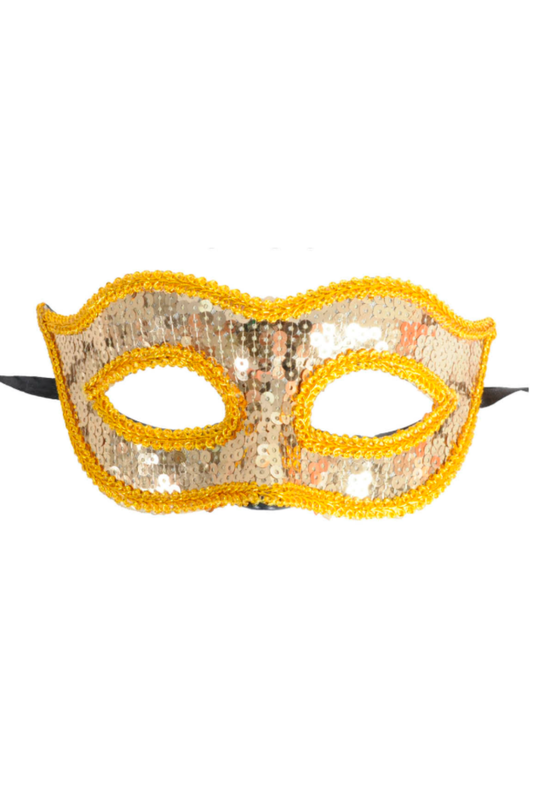 Gold Sequin Masquerade Mask