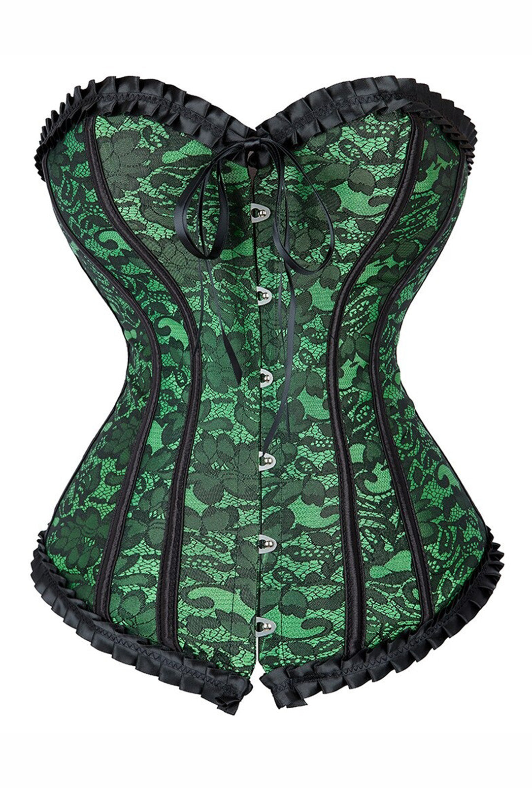 Emerald Green Lace Overlay Overbust Corset