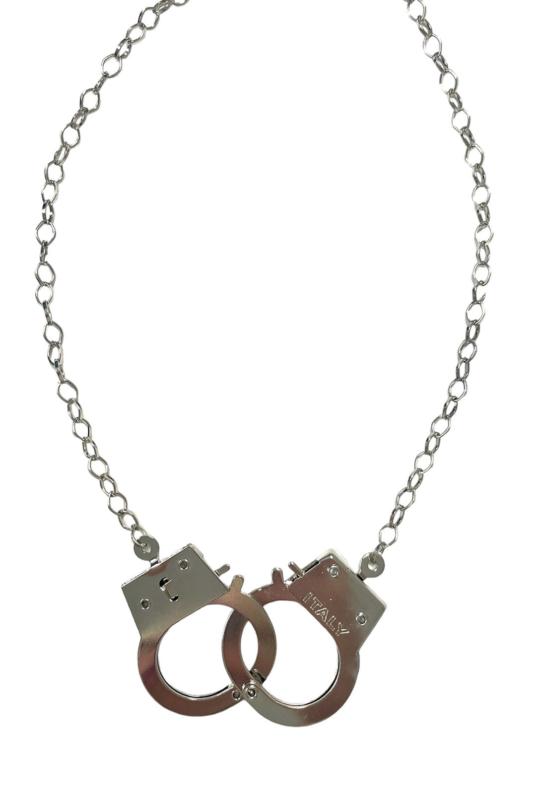 Silver Linked Handcuffs Necklace