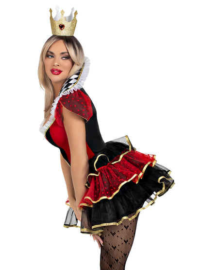 Deluxe Queen of Hearts Mini Dress Costume