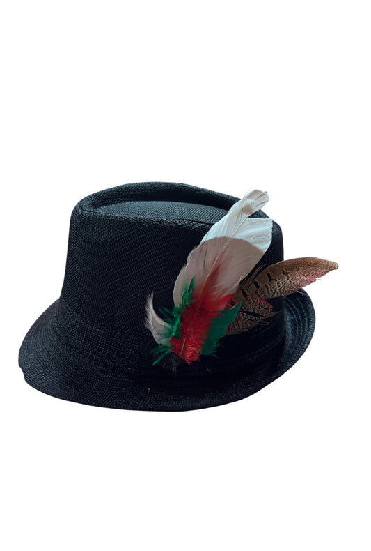 Men's Oktoberfest Hat With Green And Red Feathers