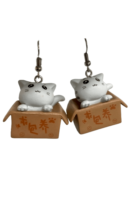 Cat in a Box Earrings