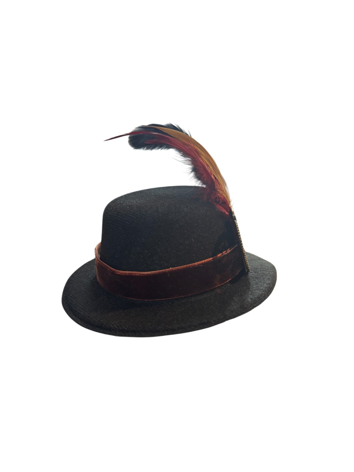 Black Steampunk Mini Hat With Clock