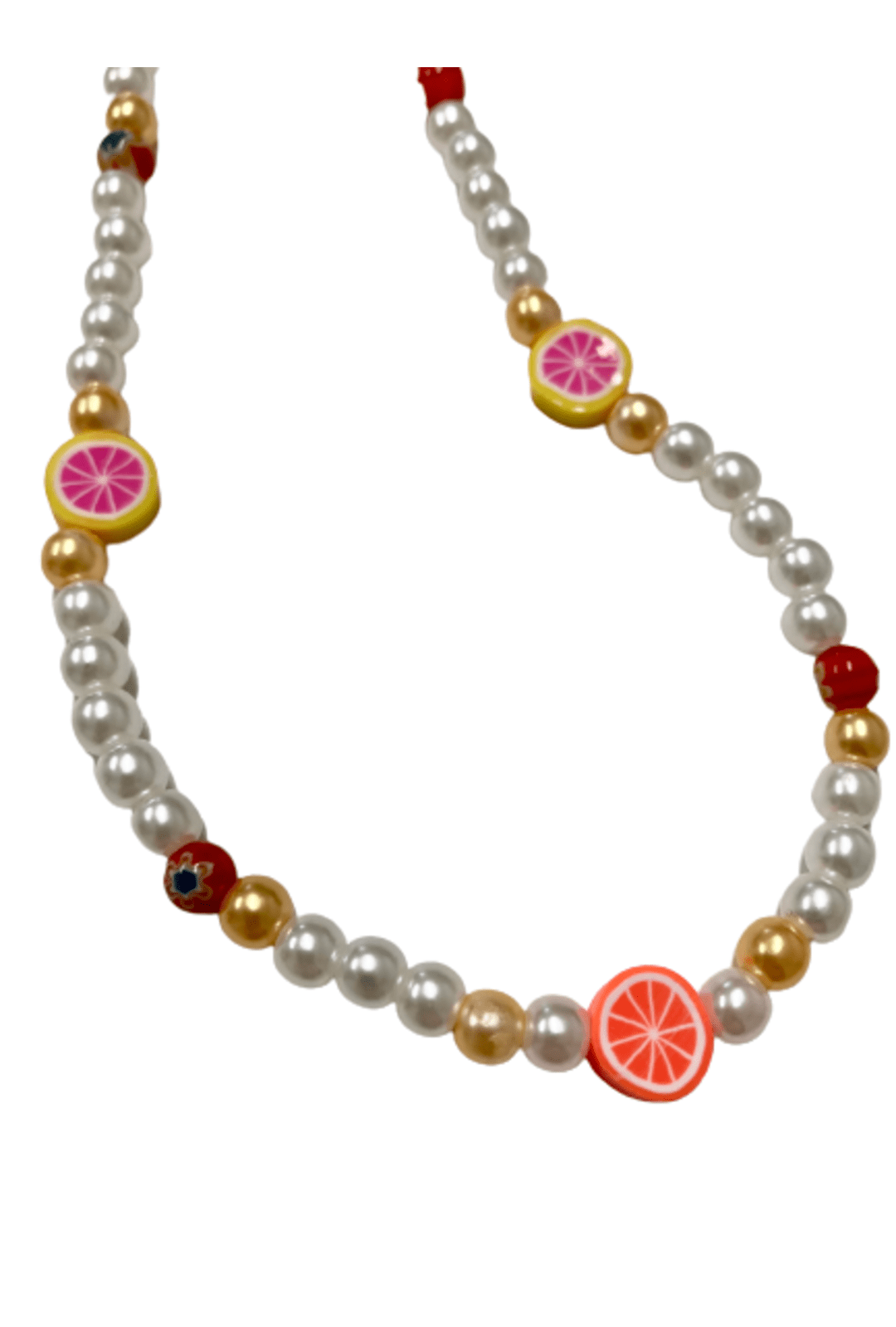 Orange & Grapefruit Pearl Necklace