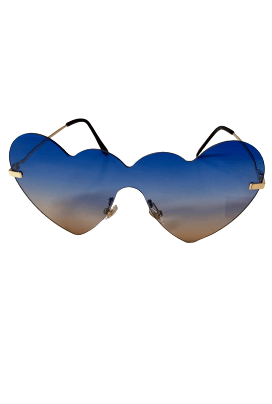Blue to Yellow Gradient Frameless Heart Glasses